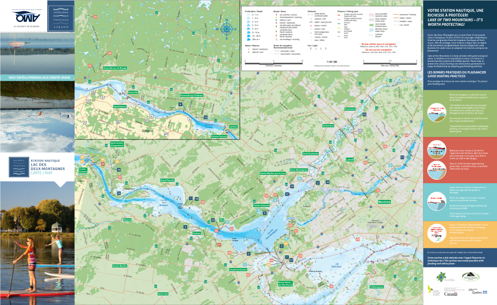 Carte | Map Lac Des Deux-Montagnes Votre Station Nautique, Une Richesse À Protéger! Lake of Two Mountains – It's Worth