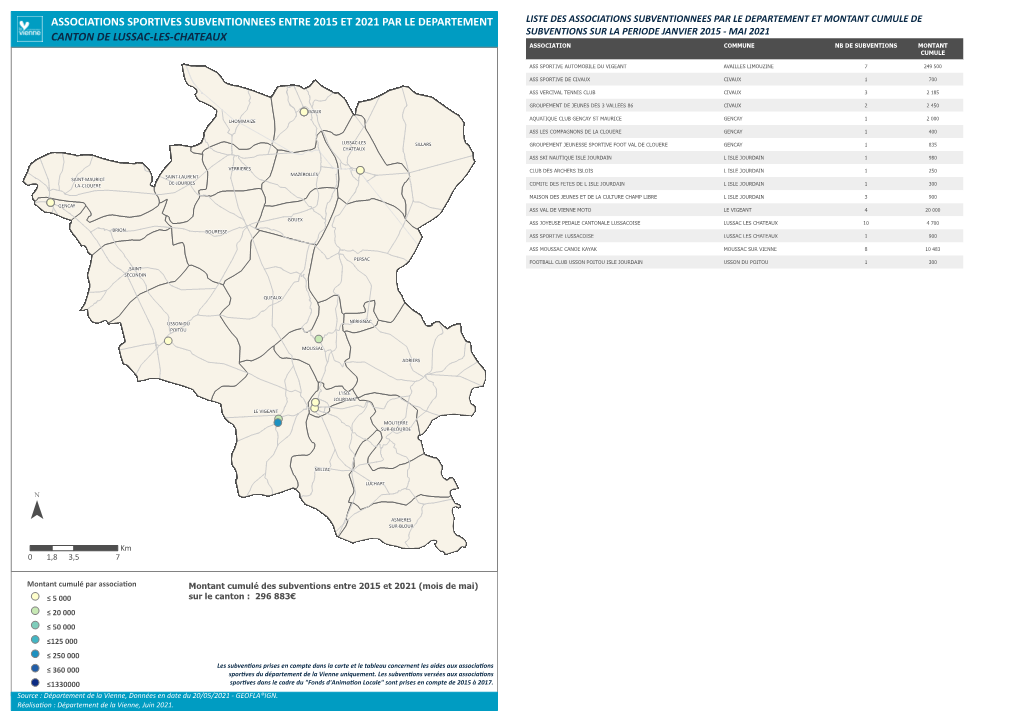 Carte Des Associations Sportives Subventionnées Par Le