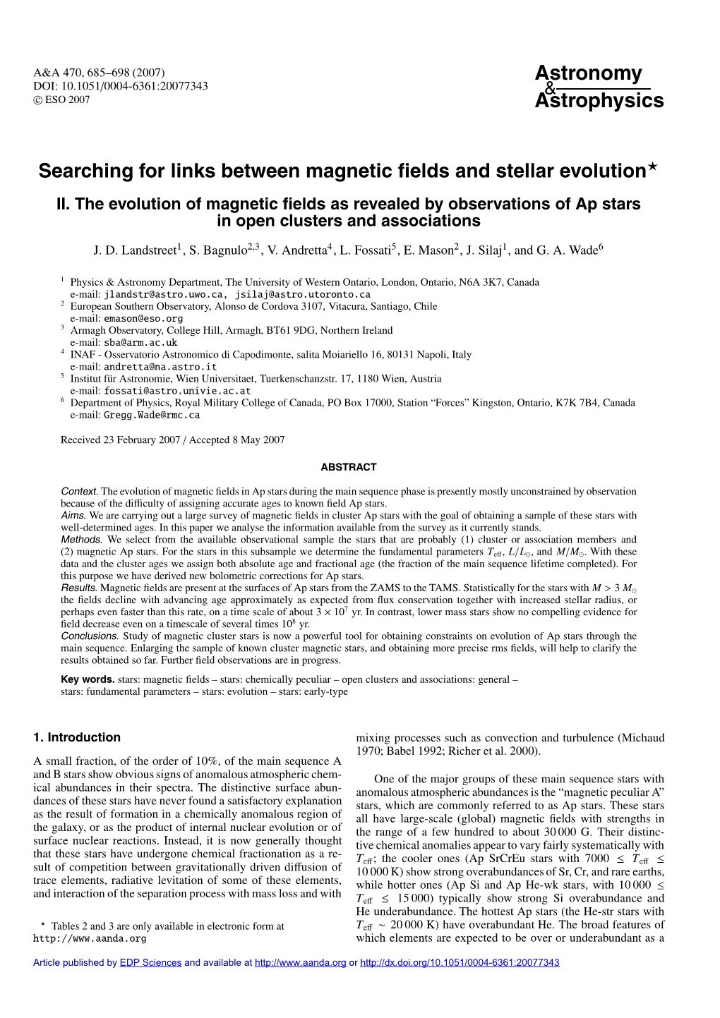 II. the Evolution of Magnetic Fields As