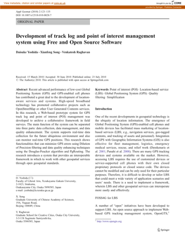 Development of Track Log and Point of Interest Management System Using Free and Open Source Software