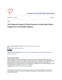 The Prognostic Impact of Pulse Pressure in Acute Heart Failure: Insights from the HEARTS Registry
