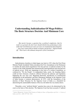 The Basic Structure Doctrine and Minimum Core