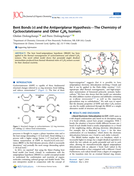 Bent Bonds (Τ) and the Antiperiplanar Hypothesis the Chemistry of Cyclooctatetraene and Other C8H8 Isomers