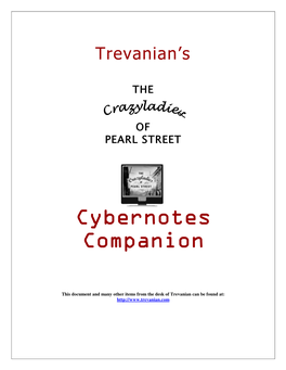 The Crazyladies of Pearl Street Cybernotes Companion