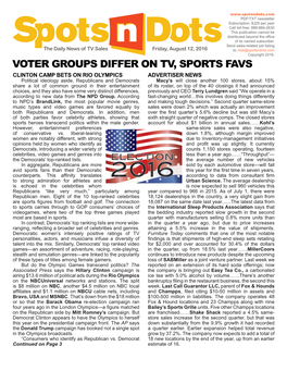 Voter Groups Differ on Tv, Sports Favs