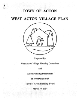 Town of Acton West Acton Village Plan