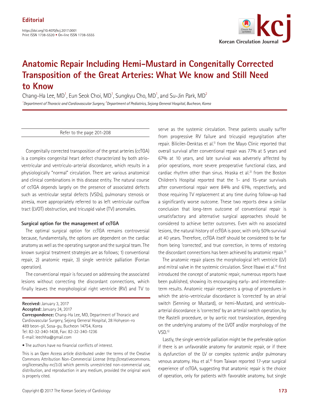 Anatomic Repair Including Hemi-Mustard in Congenitally