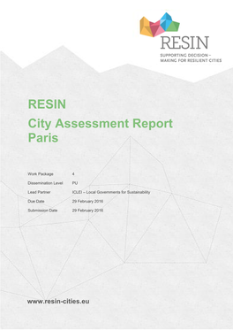 RESIN City Assessment Report | Paris 2