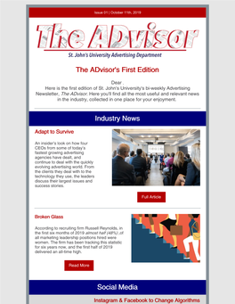 The Advisor's First Edition Industry News Social Media