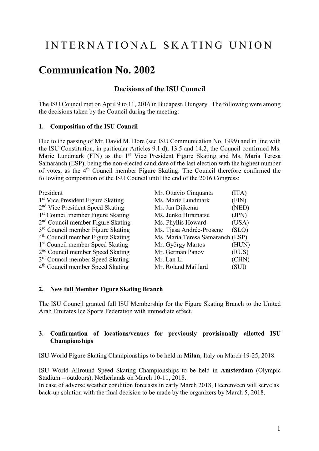 ISU Communication 2002