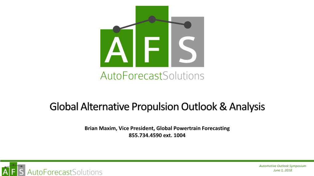 Global Alternative Propulsion Outlook & Analysis