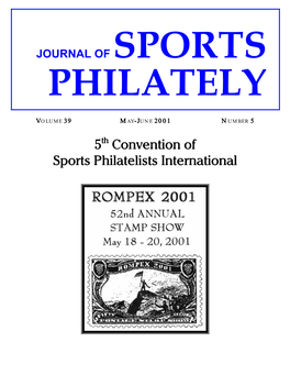 5Th Convention of Sports Philatelists International TABLE of CONTENTS