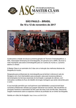BRASIL De 10 a 12 De Novembro De 2017