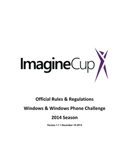 Official Rules & Regulations Windows & Windows Phone Challenge 2014