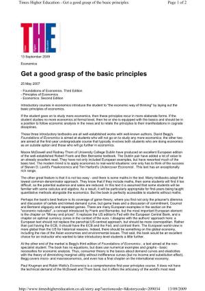 Get a Good Grasp of the Basic Principles Page 1 of 2