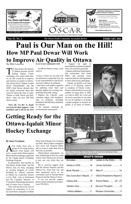 Paul Is Our Man on the Hill! How MP Paul Dewar Will Work to Improve Air Quality in Ottawa by Mike Lascelles to Serve Our Community Well