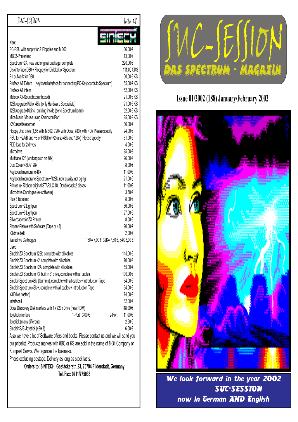 Issue 01/2002 (188) January/February 2002 128K Upgrade Kit for 48K (Only Hardware Specialists) 21,00  KS 128K Upgrade Kit Incl