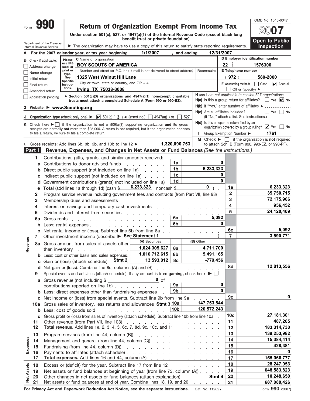 Return of Organization Exempt from Income