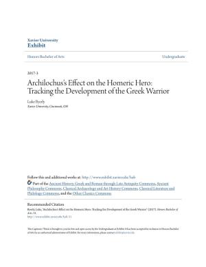 Archilochus's Effect on the Homeric Hero
