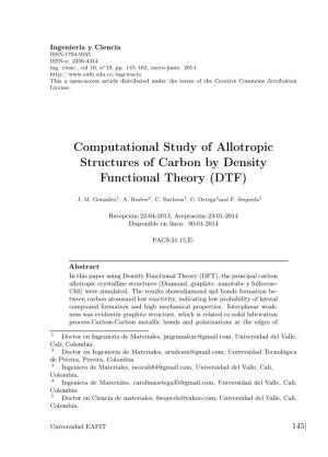 Computational Study of Allotropic Structures of Carbon by Density Functional Theory (DTF)