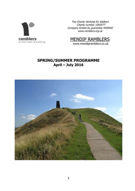 SPRING/SUMMER PROGRAMME April – July 2016