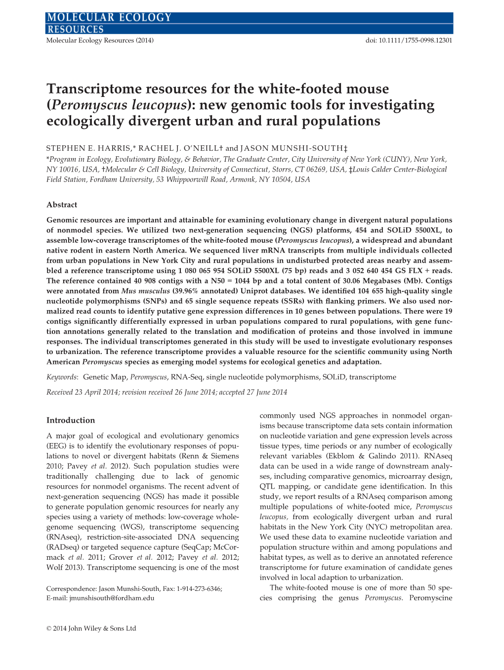 Molecular Ecology Resources (2014) Doi: 10.1111/1755-0998.12301