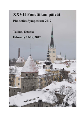 XXVII Fonetiikan Päivät Phonetics Symposium 2012