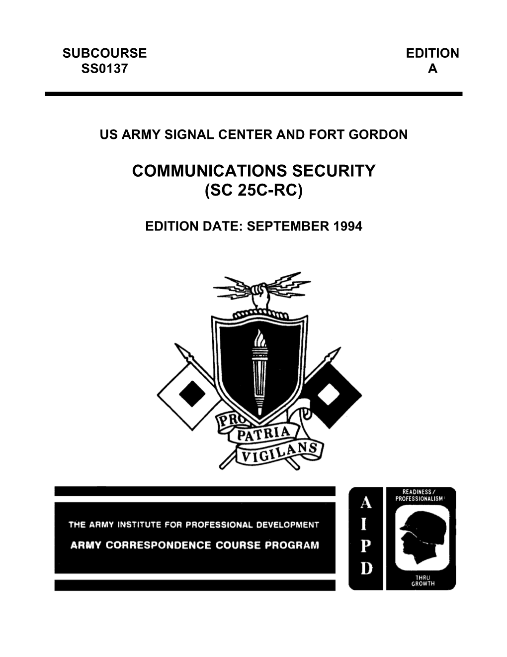 Communications Security (Sc 25C-Rc)