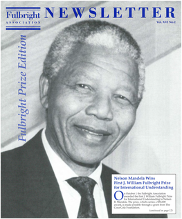 Nelson Mandela Wins First J. William Fulbright Prize for International Understanding