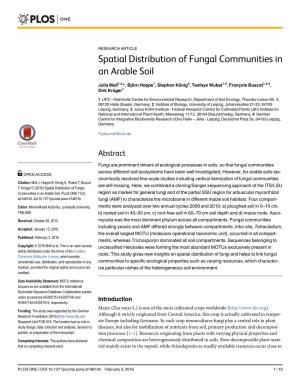 Spatial Distribution of Fungal Communities in an Arable Soil