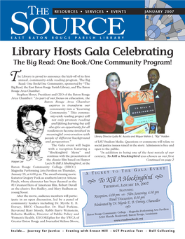 Library Hosts Gala Celebrating the Big Read: One Book/One Community Program!
