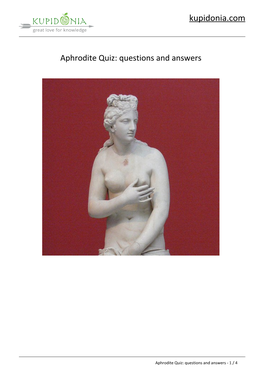 Aphrodite Quiz: Questions and Answers