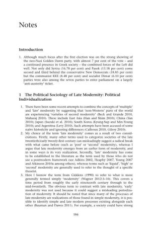 Introduction 1 the Political Sociology of Late Modernity