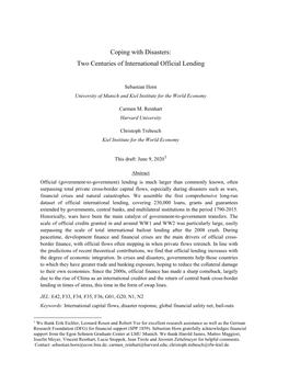 Coping with Disasters: Two Centuries of International Official Lending