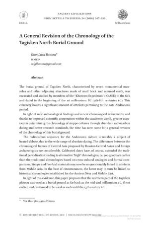 A General Revision of the Chronology of the Tagisken North Burial Ground