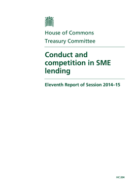 Conduct and Competition in SME Lending