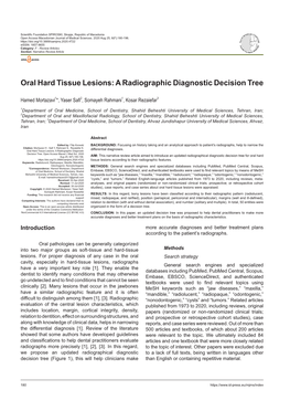 Oral Hard Tissue Lesions: a Radiographic Diagnostic Decision Tree
