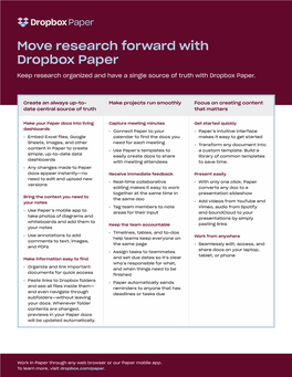 Move Research Forward with Dropbox Paper