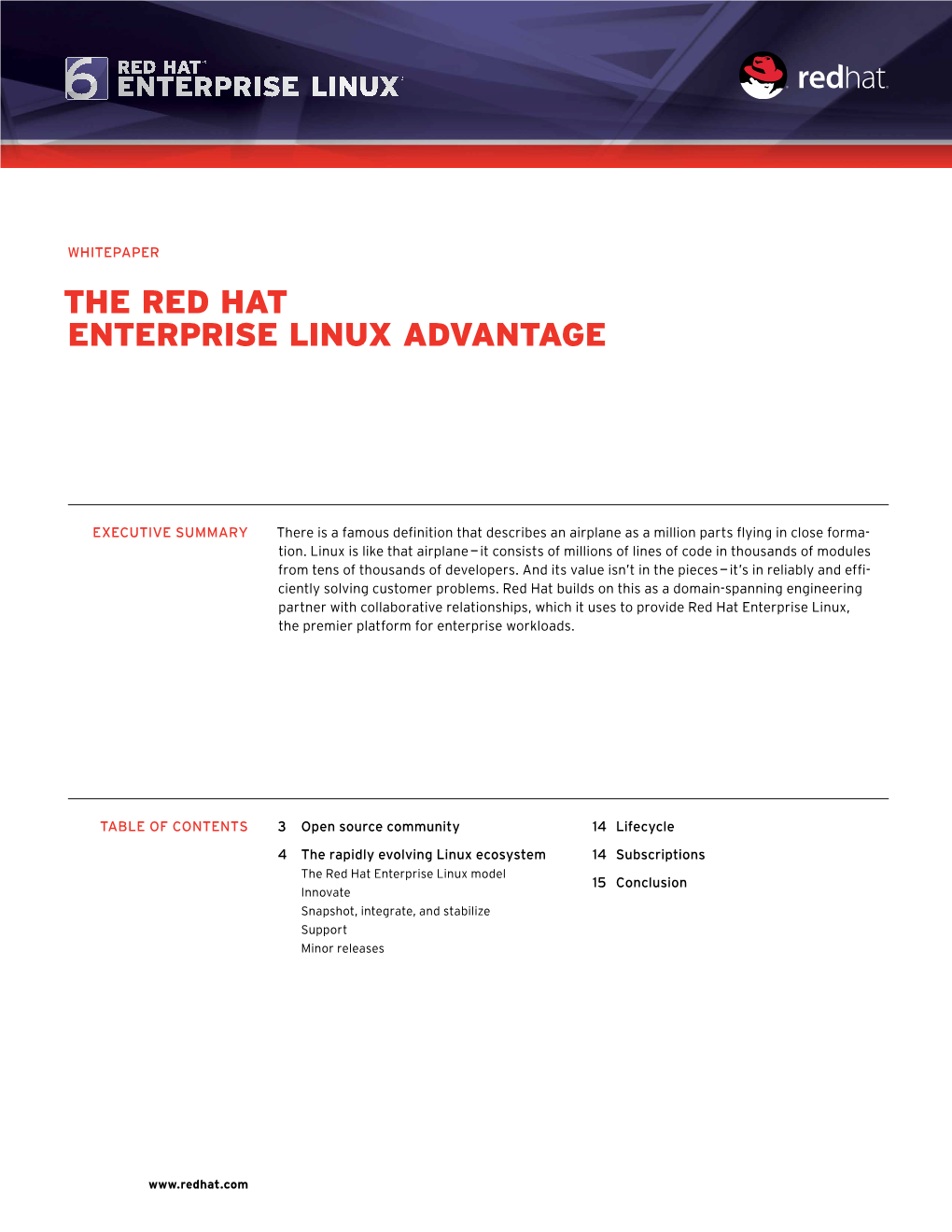 The Red Hat Enterprise Linux Advantage
