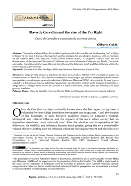 Olavo De Carvalho and the Rise of the Far Right