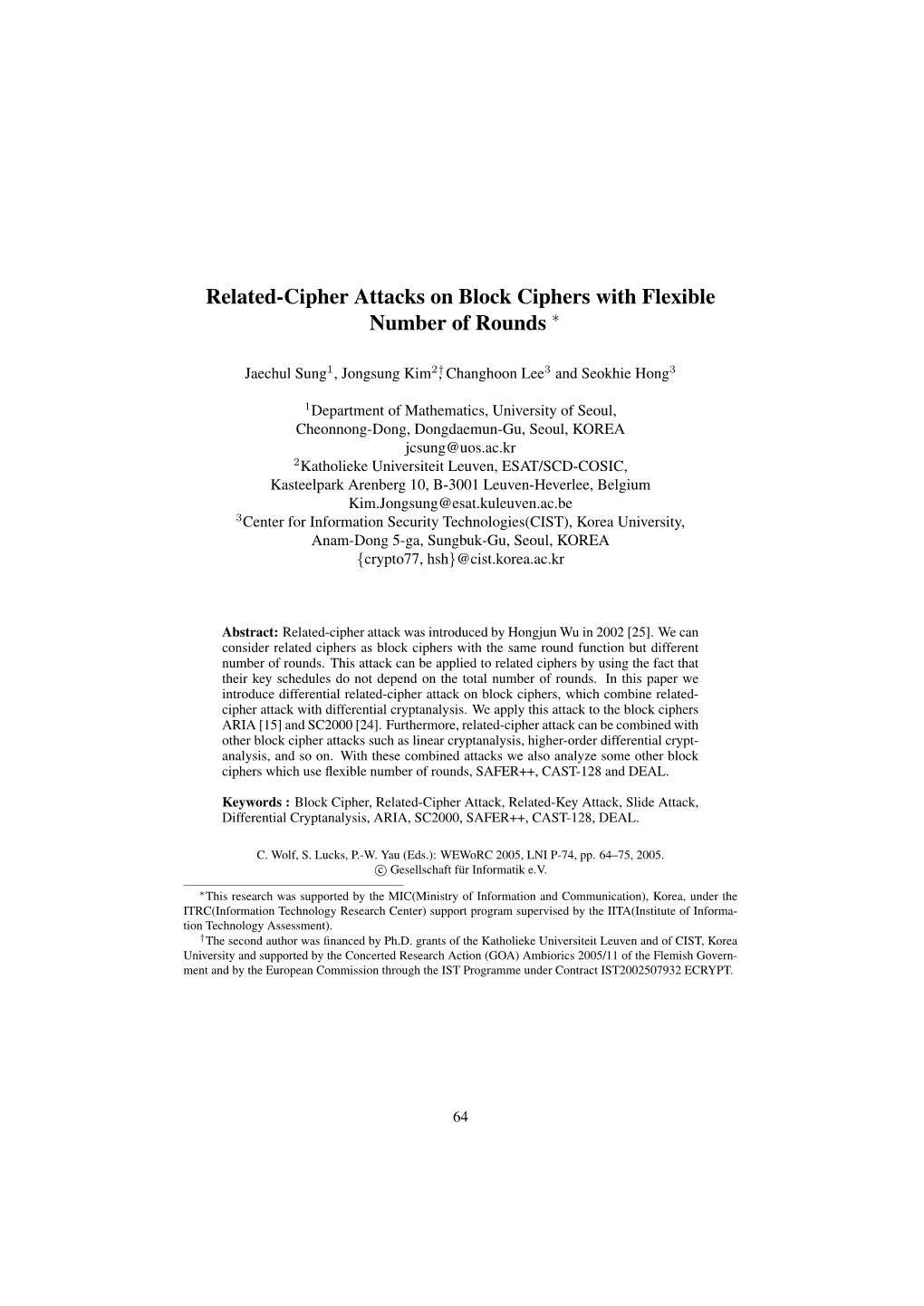 Related-Cipher Attacks on Block Ciphers with Flexible Number Of