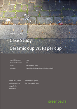 Case Study Ceramic Cup Vs. Paper Cup