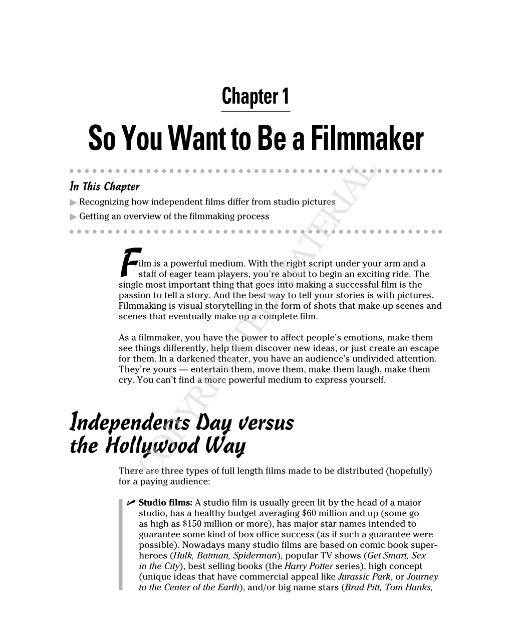 So You Want to Be a Filmmaker