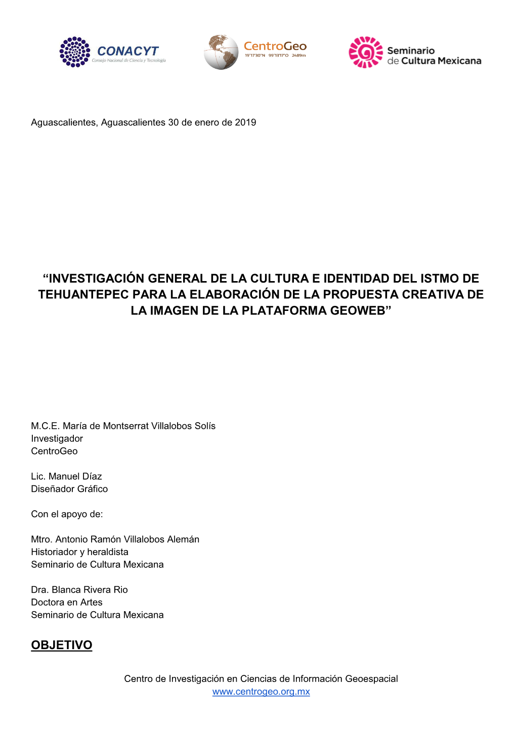 “Investigación General De La Cultura E Identidad Del Istmo De Tehuantepec Para La Elaboración De La Propuesta Creativa De La Imagen De La Plataforma Geoweb”