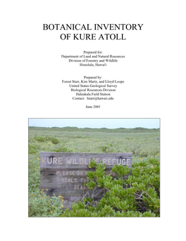 Botanical Inventory of Kure Atoll
