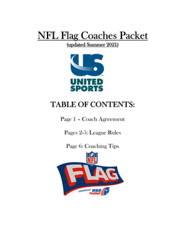 NFL Flag Coaches Packet (Updated Summer 2021)