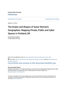 The Scales and Shapes of Queer Women's Geographies: Mapping Private, Public and Cyber Spaces in Portland, OR