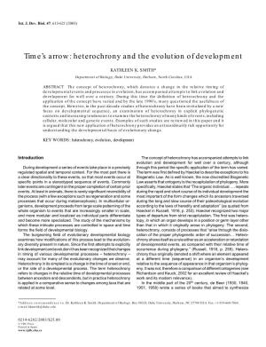 Heterochrony and the Evolution of Development