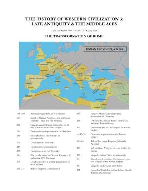 The History of Western Civilization 3: Late Antiquity & the Middle Ages
