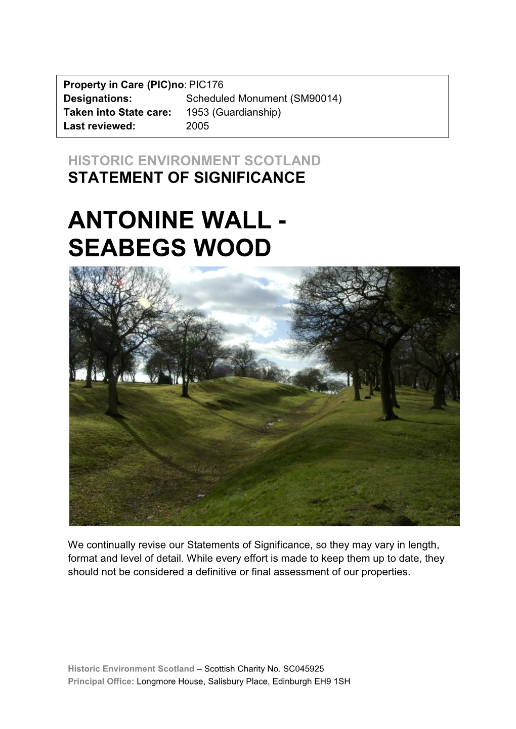 Antonine Wall - Seabegs Wood